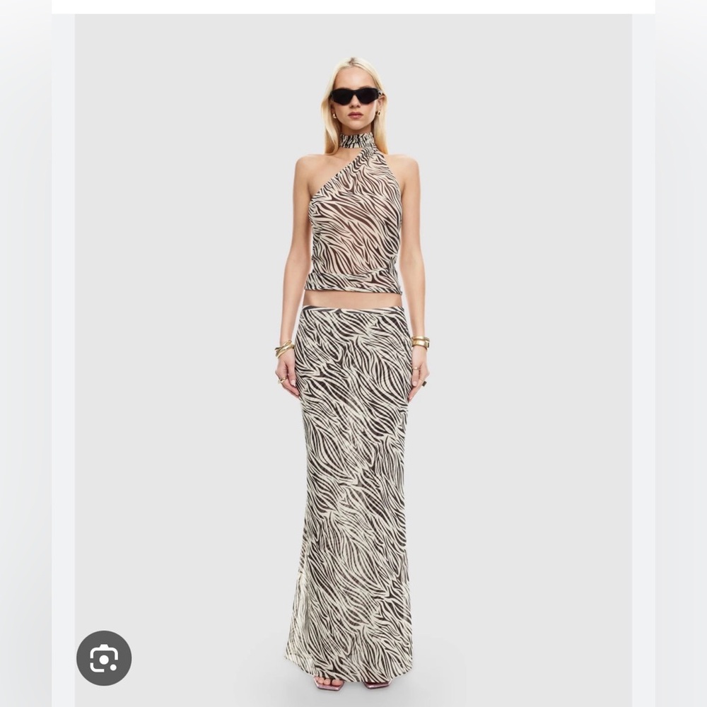 Lioness -Endless Maxi Skirt & Lux TieTop - Zebra - Size S